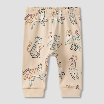 Juniors Cotton Long Sleeves Pyjama Set with Tiger Applique