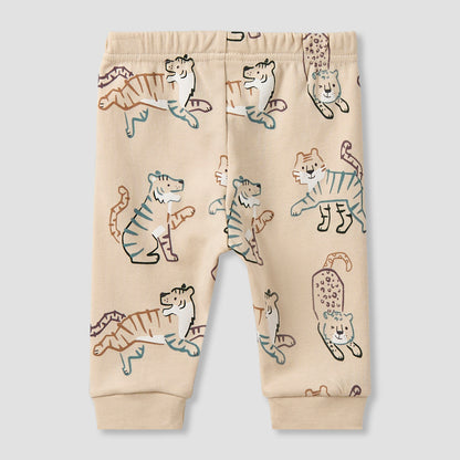 Juniors Cotton Long Sleeves Pyjama Set with Tiger Applique