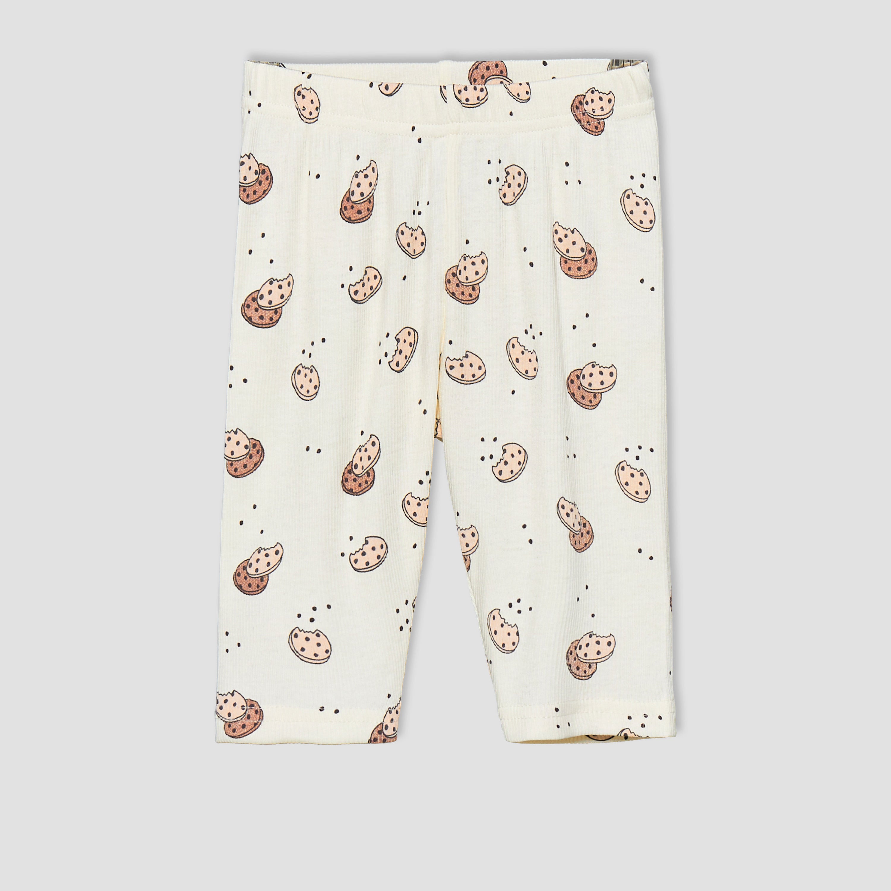Juniors Cotton Crew Neck Long Sleeves Pyjama Set with Cookie Print