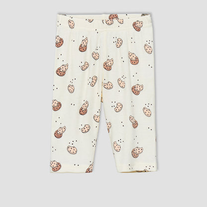 Juniors Cotton Crew Neck Long Sleeves Pyjama Set with Cookie Print