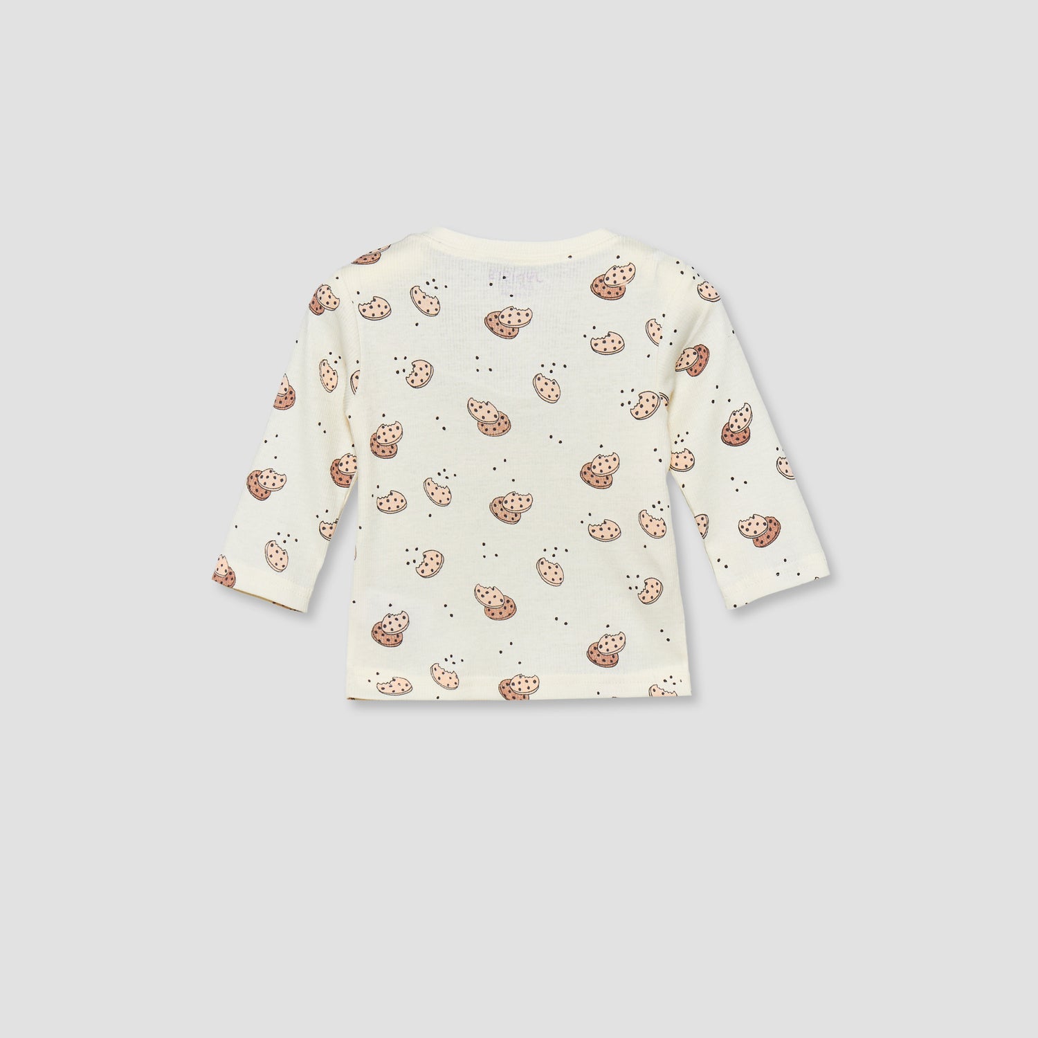 Juniors Cotton Crew Neck Long Sleeves Pyjama Set with Cookie Print