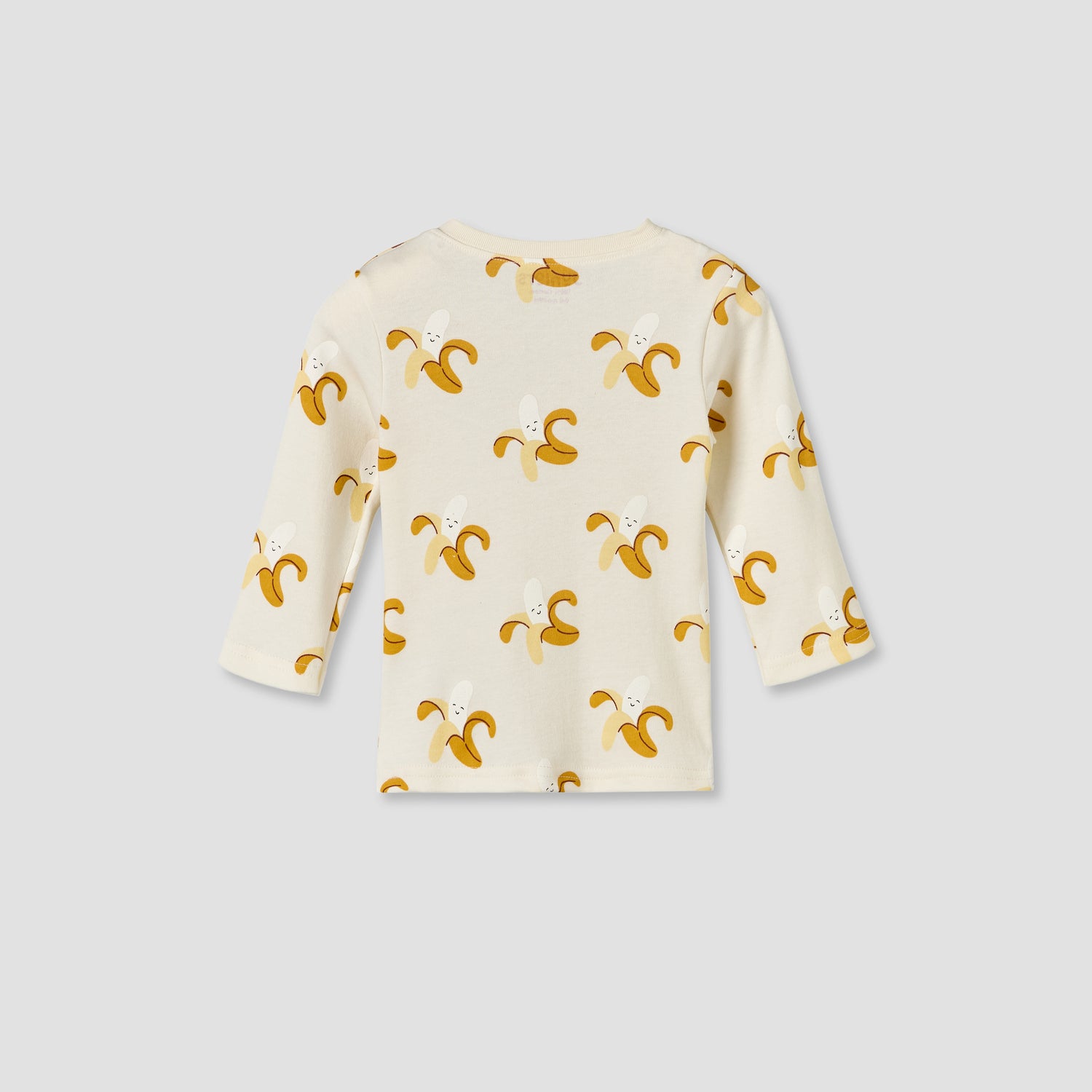 Juniors Cotton Round Neck Long Sleeves Pyjama Set with Banana Print
