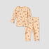 Juniors Cotton Round Neck Long Sleeves Pyjama Set with Orange Print - Orange / 12-18 mths