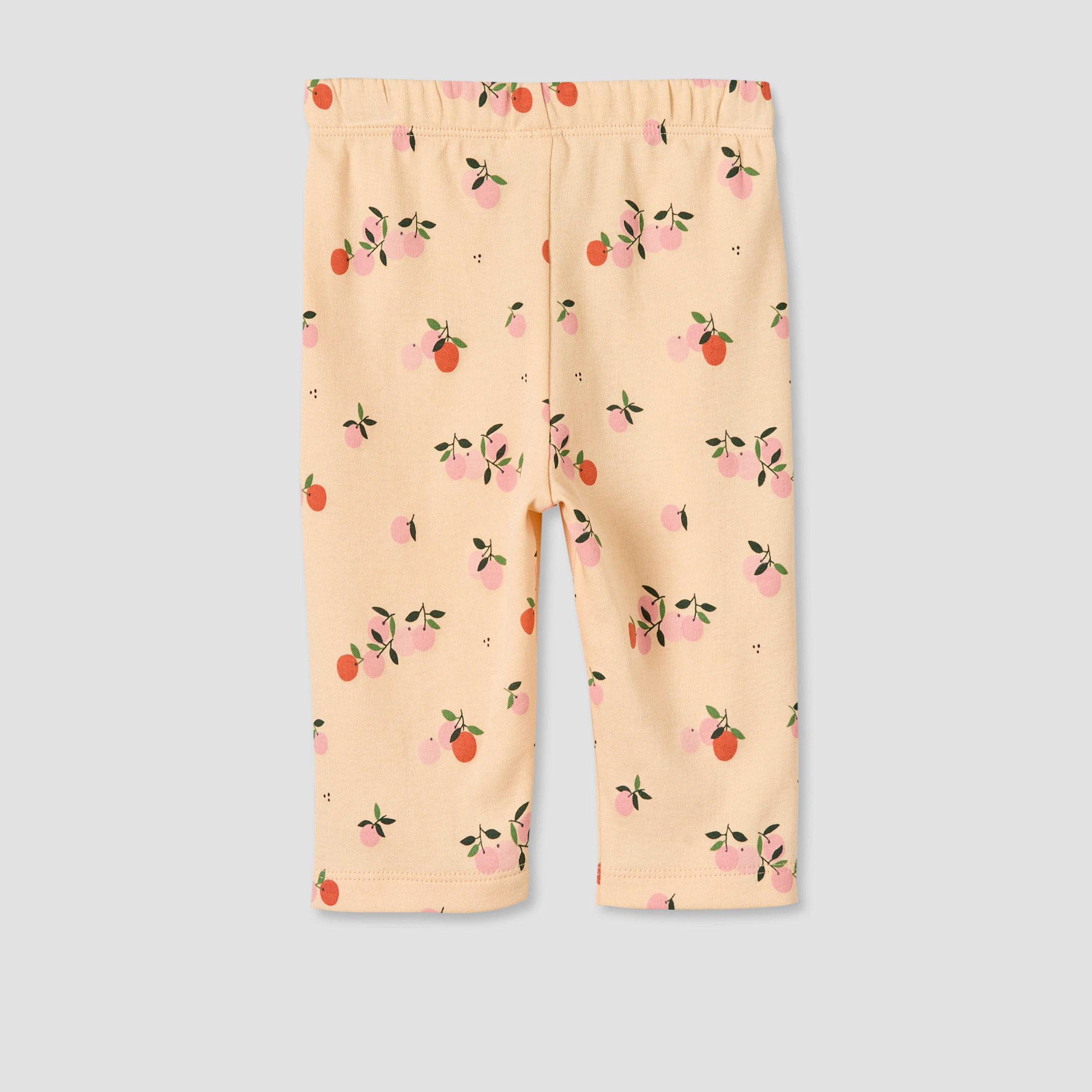 Juniors Cotton Round Neck Long Sleeves Pyjama Set with Orange Print