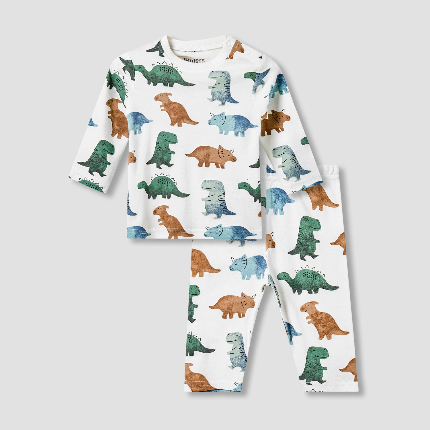 Juniors All-Over Dinosaur Print Long Sleeve T-shirt and Elasticated Pyjama Set
