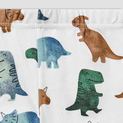 Juniors All-Over Dinosaur Print Long Sleeve T-shirt and Elasticated Pyjama Set
