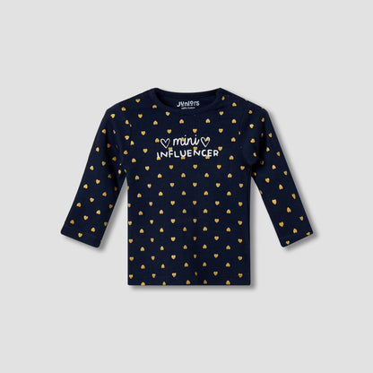 Juniors All-Over Heart Print T-shirt and Pyjama Set
