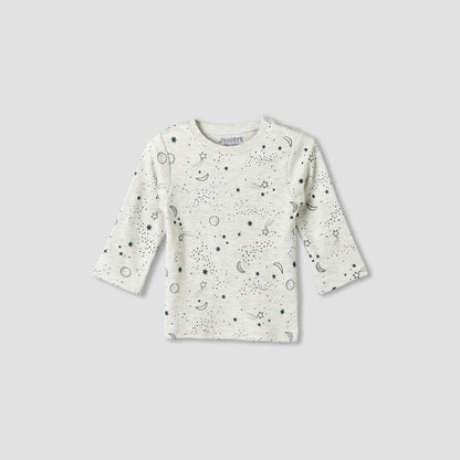 Pack of 4 Juniors Cotton Crew Neck Long Sleeves Pyjama Set with Space Print