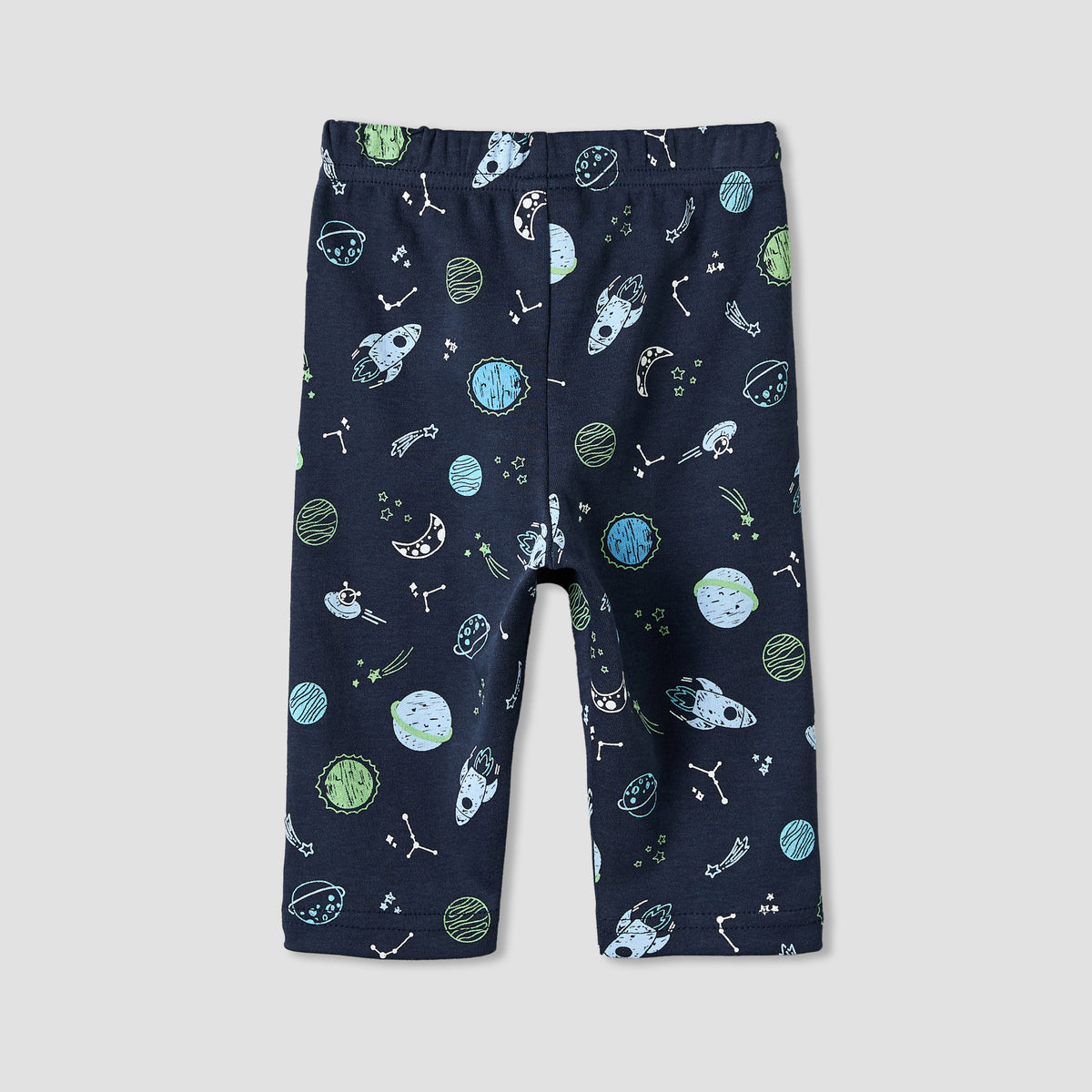 Pack of 4 Juniors Cotton Crew Neck Long Sleeves Pyjama Set with Space Print