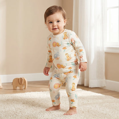 Set of 4 Juniors Cotton Crew Neck Long Sleeves Pyjama Set with Assorted Print