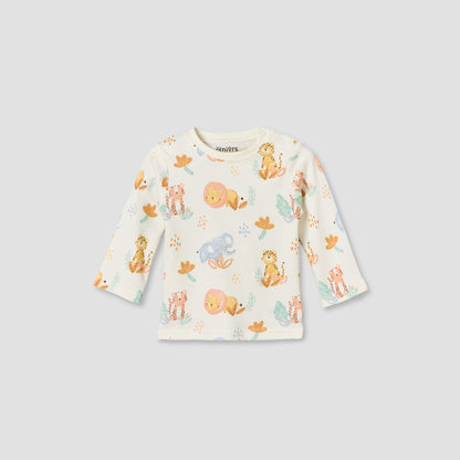 Set of 4 Juniors Cotton Crew Neck Long Sleeves Pyjama Set with Assorted Print