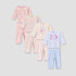 Pack of 4 Juniors Cotton Crew Neck Long Sleeves Pyjama Set with Floral Print