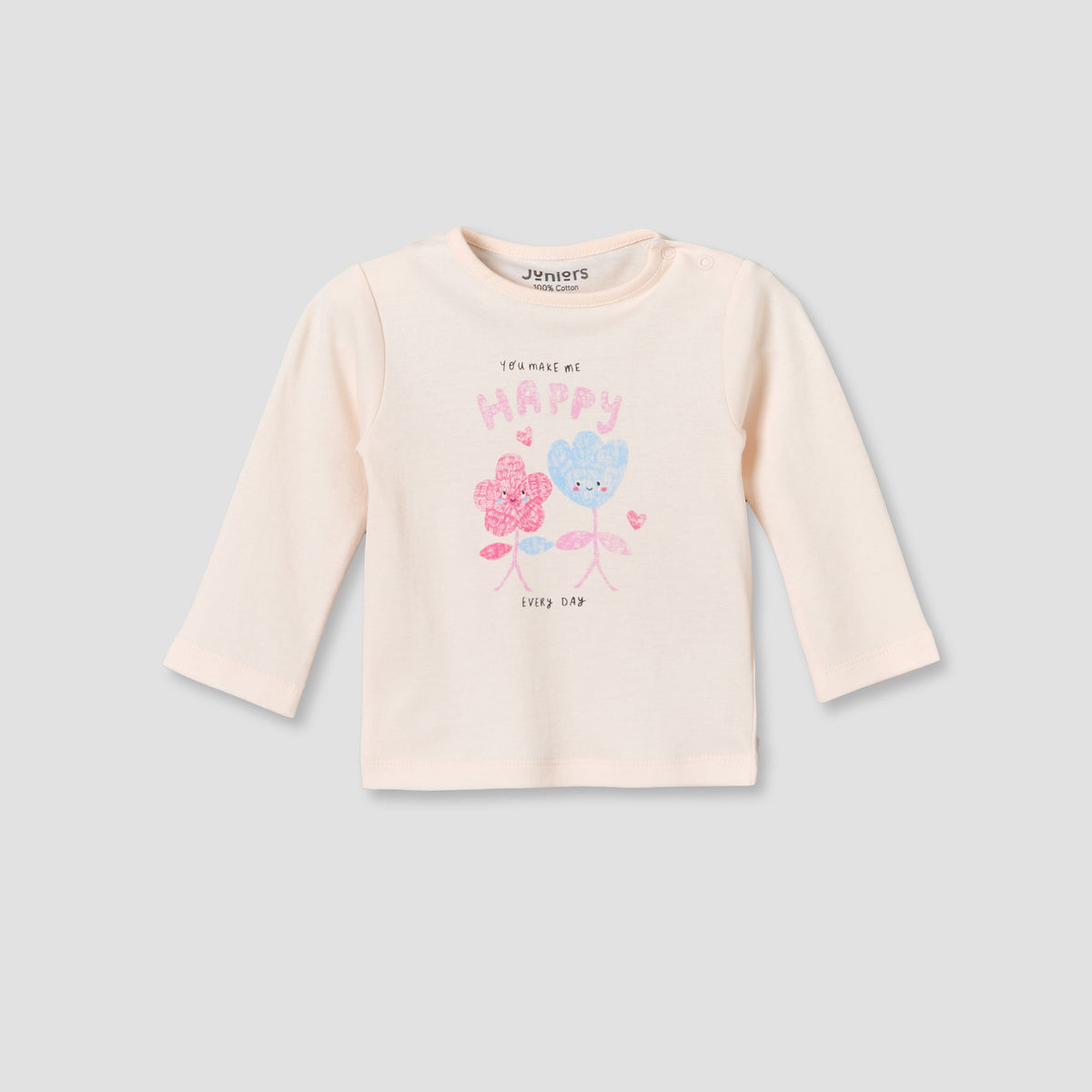 Pack of 4 Juniors Cotton Crew Neck Long Sleeves Pyjama Set with Floral Print