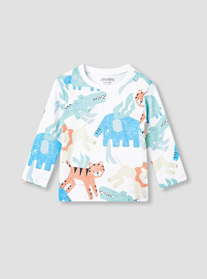 Juniors Animal Print T-shirt and Pyjama Set-baby-boys-clothing-nightwear-pyjamasets-image-2