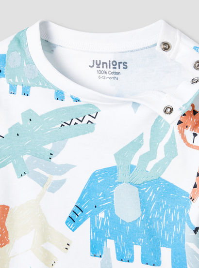 Juniors Animal Print T-shirt and Pyjama Set-baby-boys-clothing-nightwear-pyjamasets-image-4