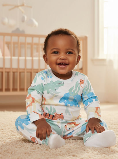 Juniors Animal Print T-shirt and Pyjama Set-baby-boys-clothing-nightwear-pyjamasets-image-8