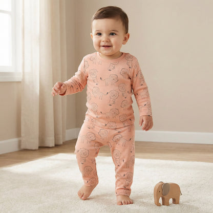 Juniors Pyjama Set with Print - Cotton - Long Sleeves - Crew Neck