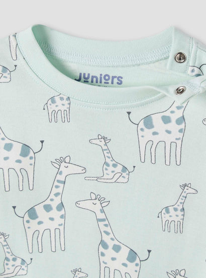 Juniors Giraffe Print T-shirt and Pyjama Set-baby-girls-clothing-nightwear-pyjamasets-image-5