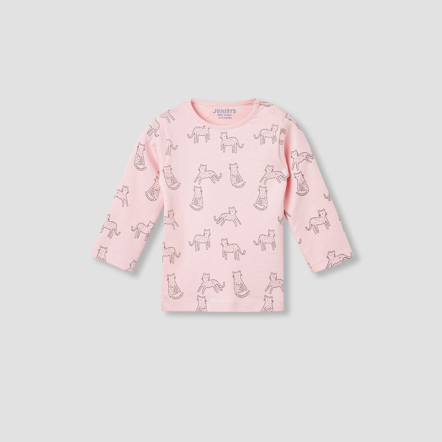Juniors Pyjama Set with Bear Print - Cotton - Long Sleeves - Crew Neck