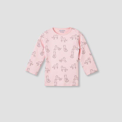 Juniors Pyjama Set with Bear Print - Cotton - Long Sleeves - Crew Neck