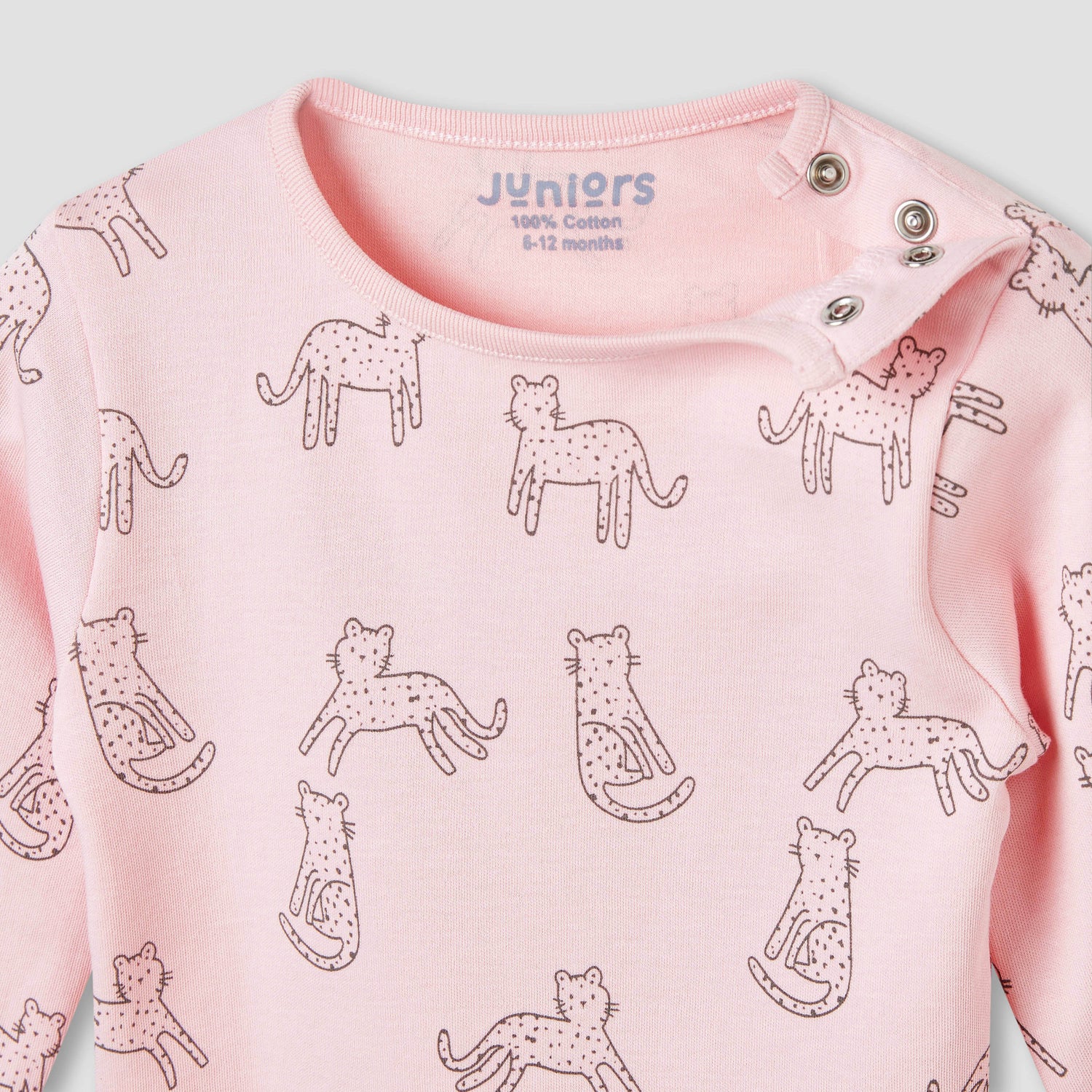 Juniors Pyjama Set with Bear Print - Cotton - Long Sleeves - Crew Neck