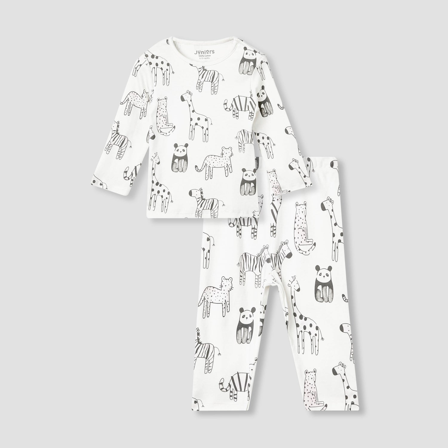 Juniors Animal Print T-shirt and Pyjama Set