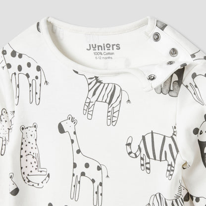 Juniors Animal Print T-shirt and Pyjama Set