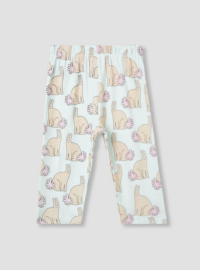 Juniors Bunny Print T-shirt and Pyjama Set-baby-girls-clothing-nightwear-pyjamasets-image-4