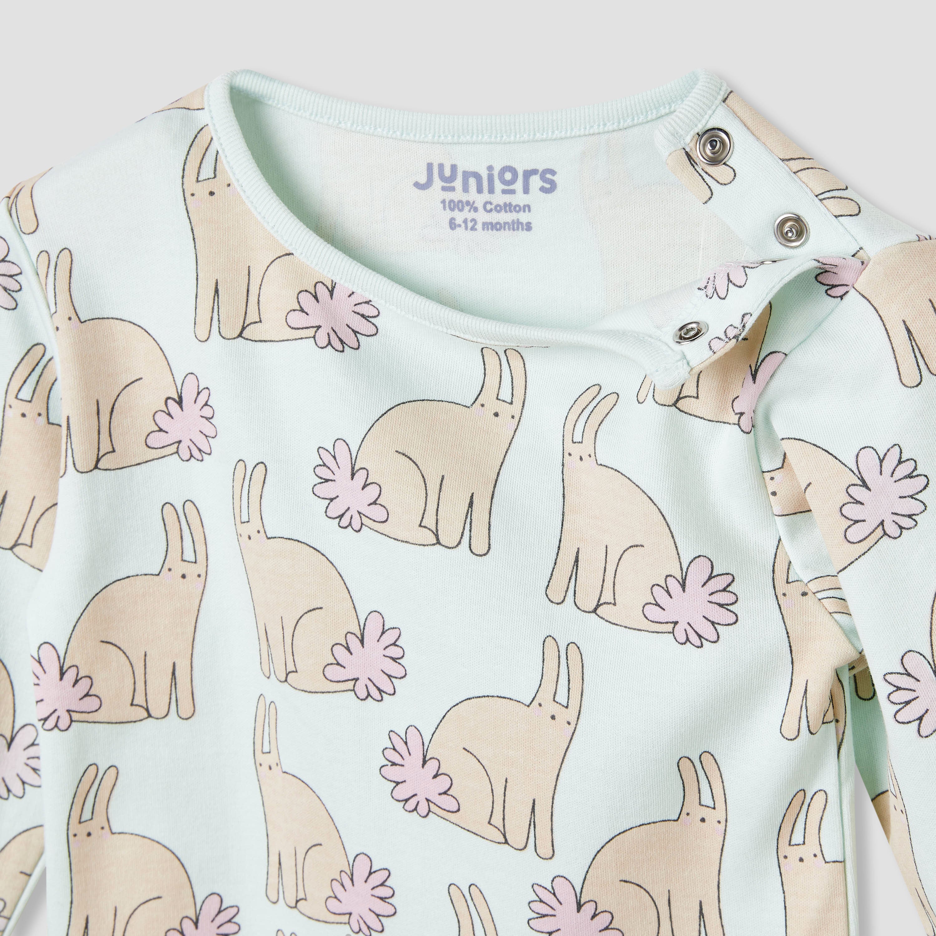 Juniors Bunny Print T-shirt and Pyjama Set