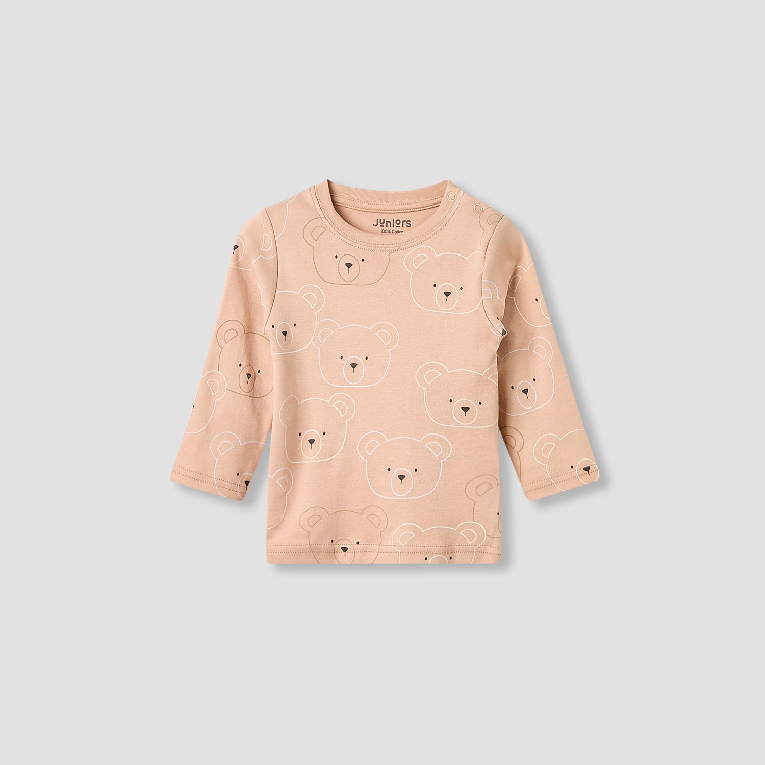 Juniors Pyjama Set with Bear Print - Cotton - Long Sleeves - Round Neck