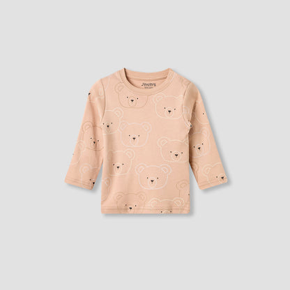 Juniors Pyjama Set with Bear Print - Cotton - Long Sleeves - Round Neck