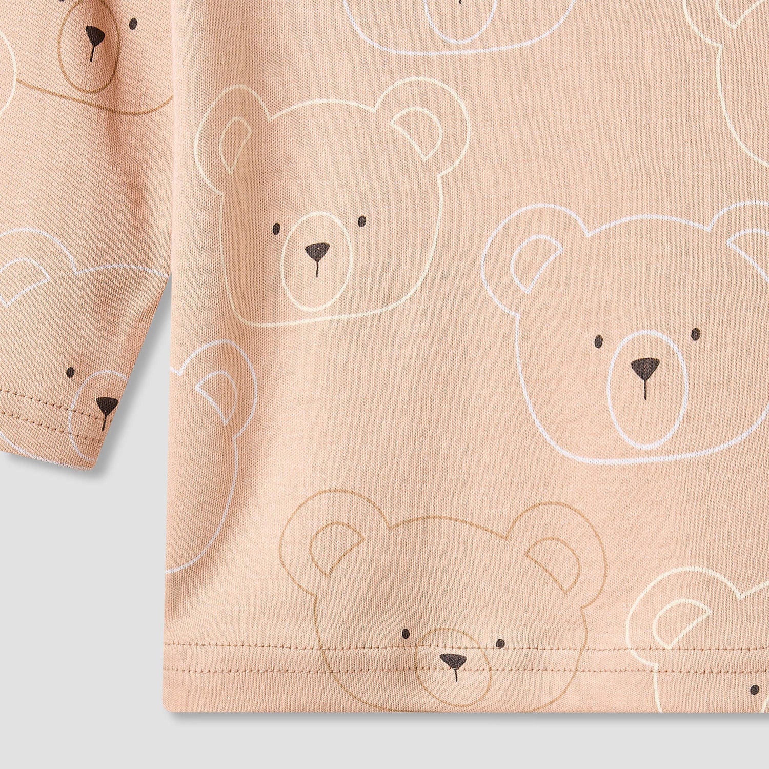 Juniors Pyjama Set with Bear Print - Cotton - Long Sleeves - Round Neck