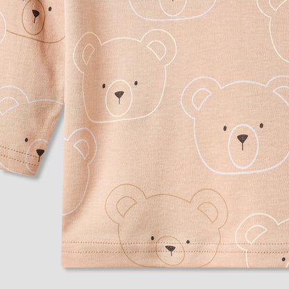 Juniors Pyjama Set with Bear Print - Cotton - Long Sleeves - Round Neck