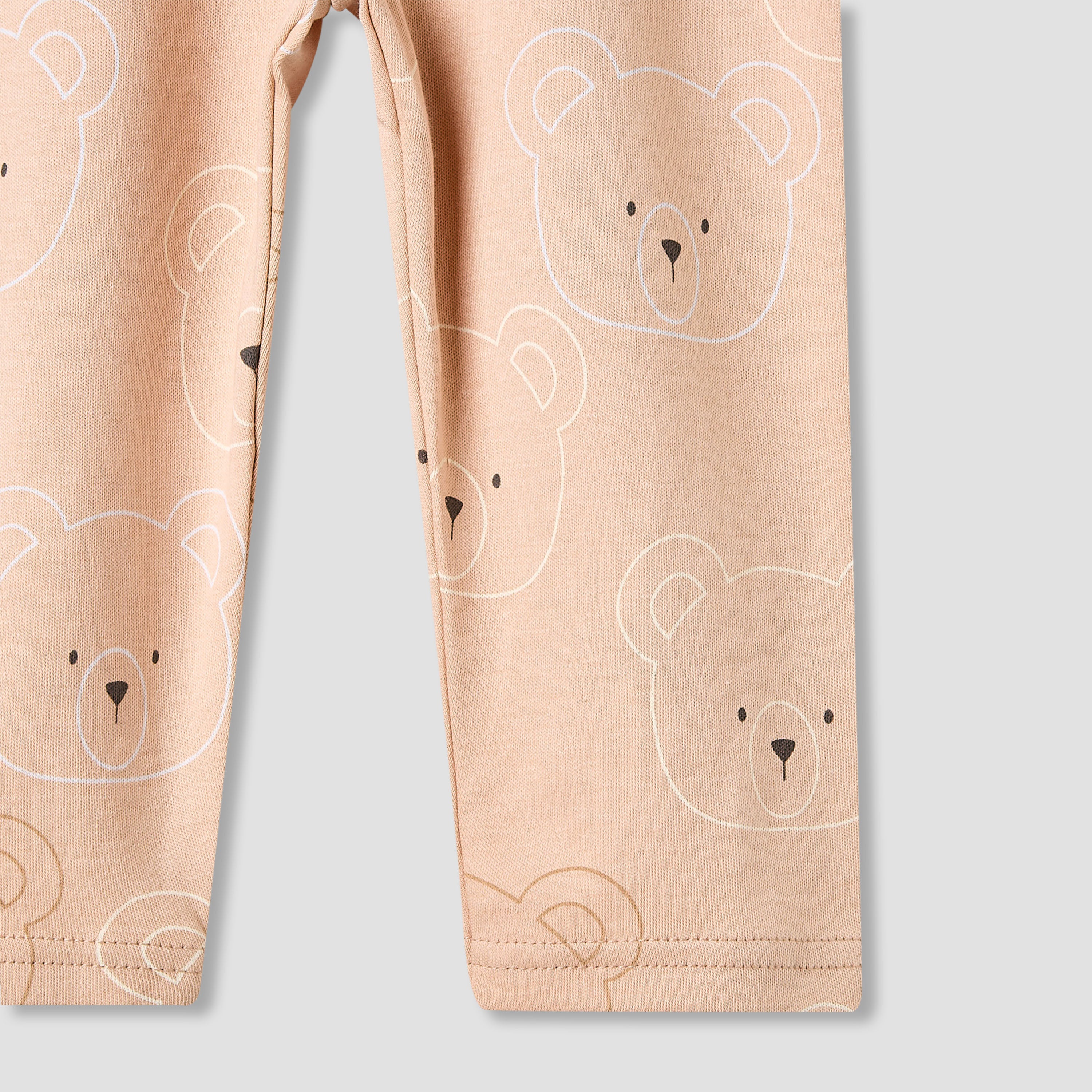 Juniors Pyjama Set with Bear Print - Cotton - Long Sleeves - Round Neck
