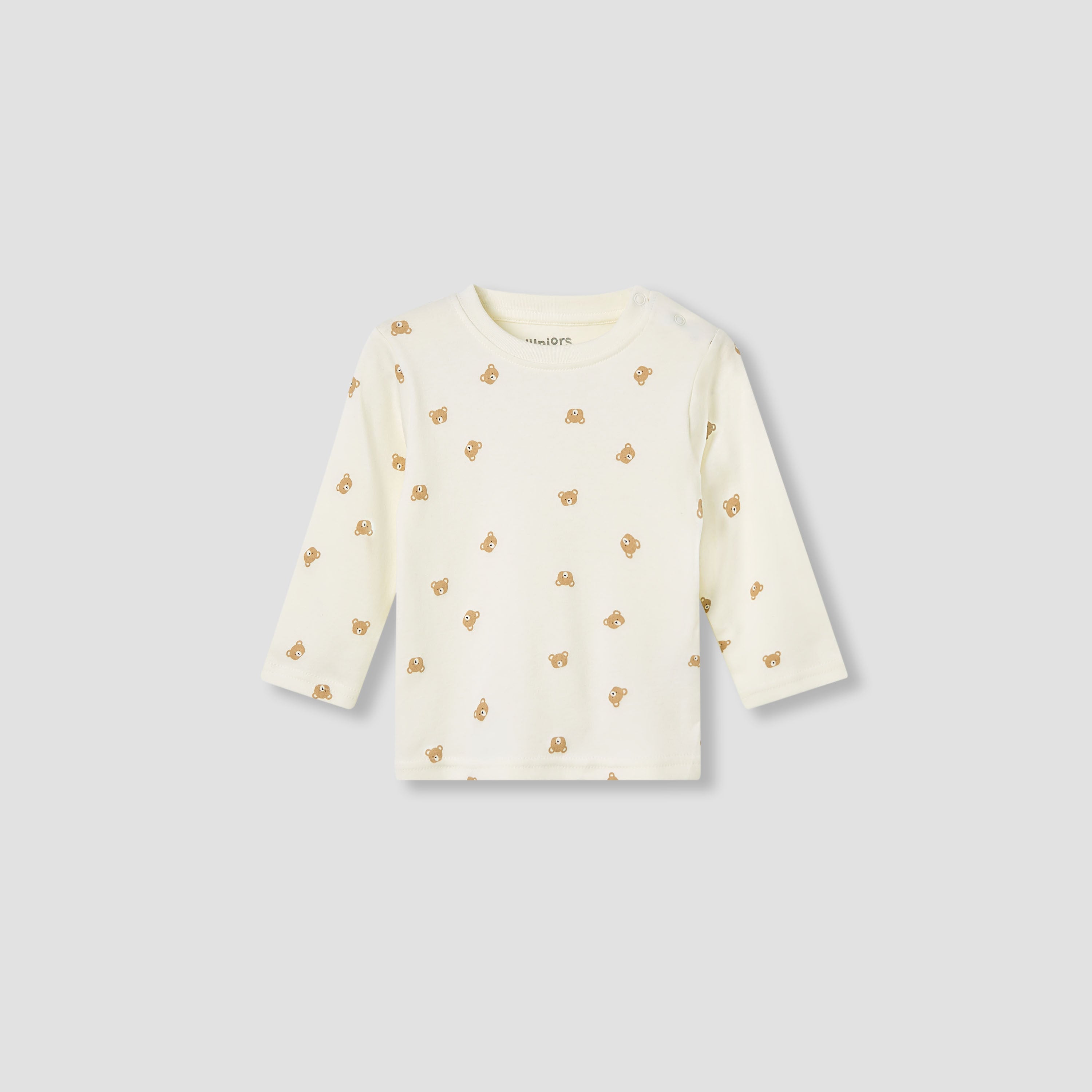Juniors Pyjama Set with Bear Print - Cotton - Long Sleeves - Crew Neck