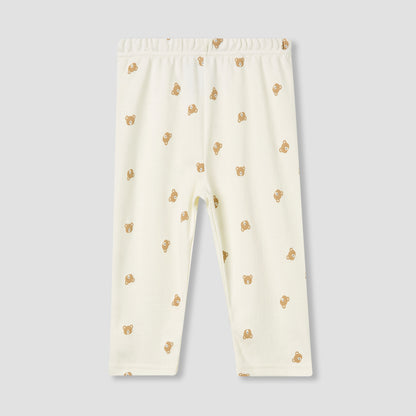 Juniors Pyjama Set with Bear Print - Cotton - Long Sleeves - Crew Neck