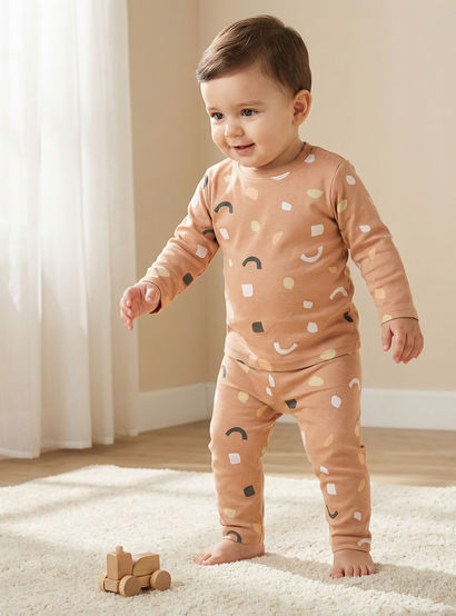 Juniors Bunny Print T-shirt and Pyjama Set-baby-girls-clothing-nightwear-pyjamasets-image-1