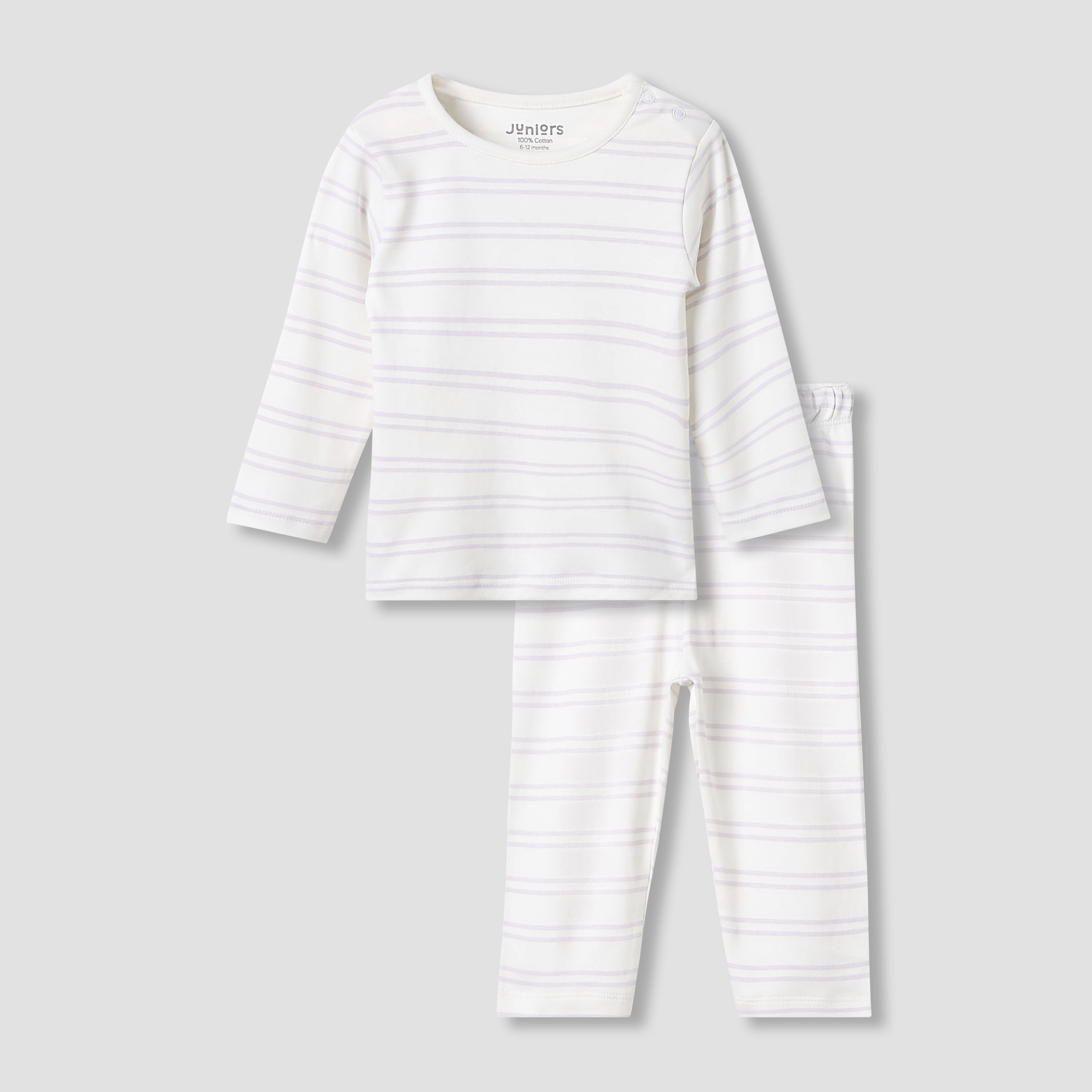 Juniors Pyjama Set with Print - Cotton - Long Sleeves - Crew Neck