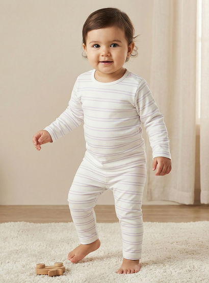 Juniors Pyjama Set with Print - Cotton - Long Sleeves - Crew Neck-baby-girls-clothing-nightwear-pyjamasets-image-1