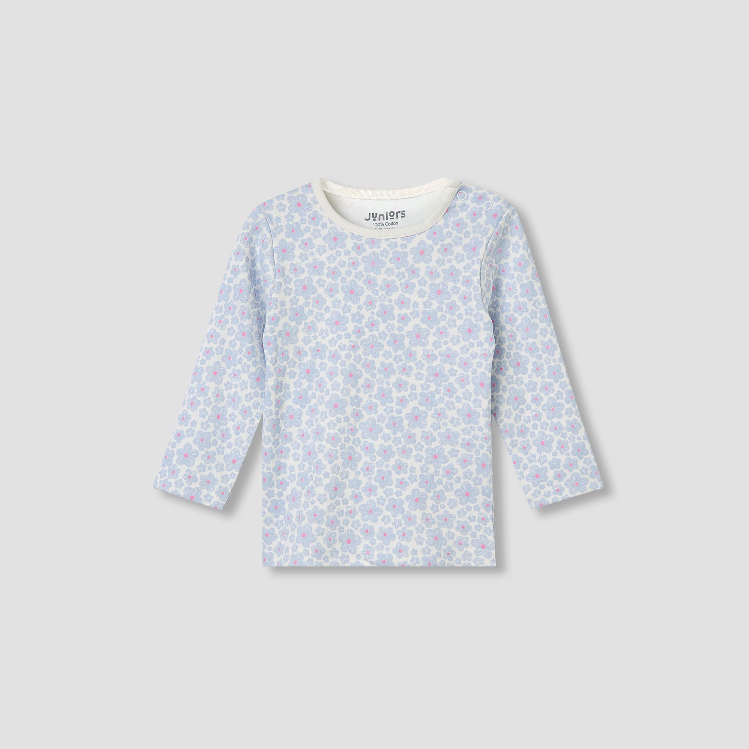 Juniors Pyjama Set with Print - Cotton - Long Sleeves - Crew Neck