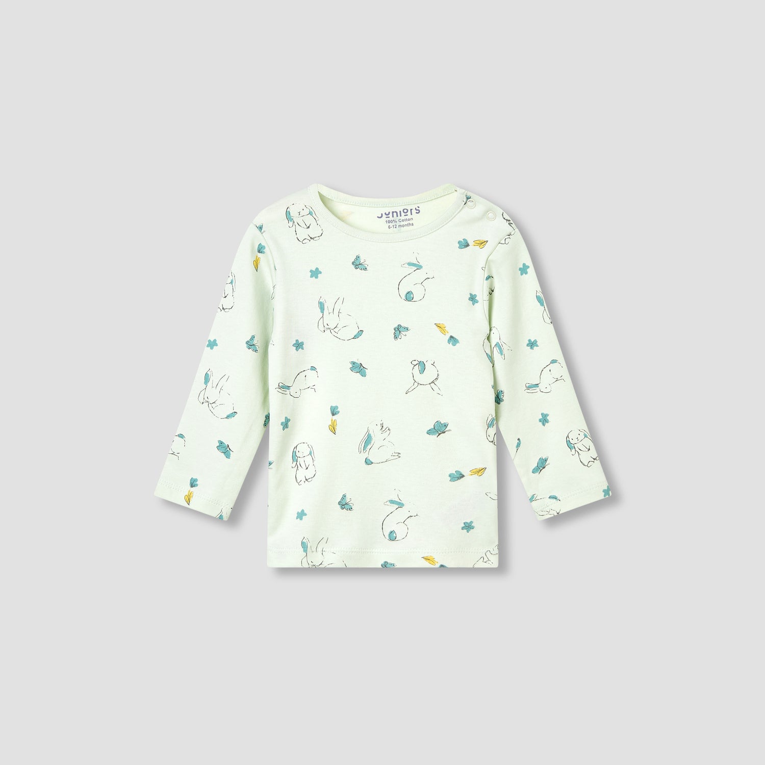 Juniors Pyjama Set with Bear Print - Cotton - Long Sleeves - Crew Neck