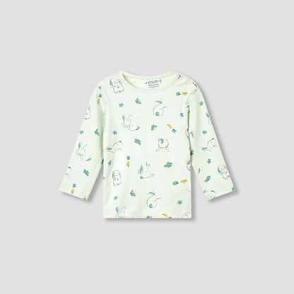 Juniors Pyjama Set with Bear Print - Cotton - Long Sleeves - Crew Neck