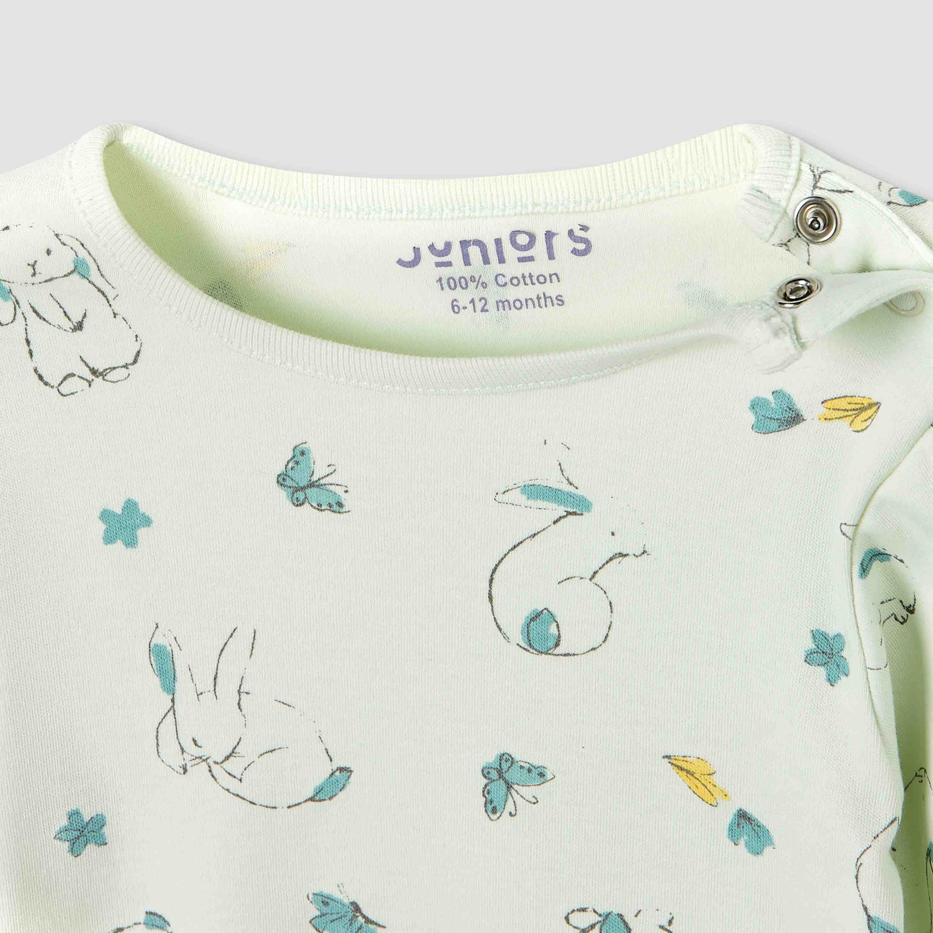 Juniors Pyjama Set with Bear Print - Cotton - Long Sleeves - Crew Neck