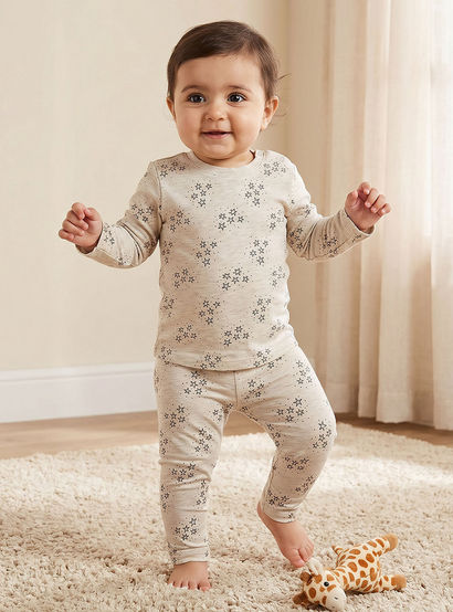 Juniors Star Print T-shirt and Pyjama Set-baby-boys-clothing-nightwear-pyjamasets-image-1