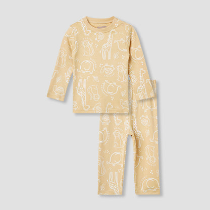 Juniors Lion Print Long Sleeve T-shirt and Pyjama Set