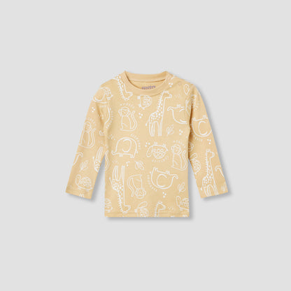 Juniors Lion Print Long Sleeve T-shirt and Pyjama Set