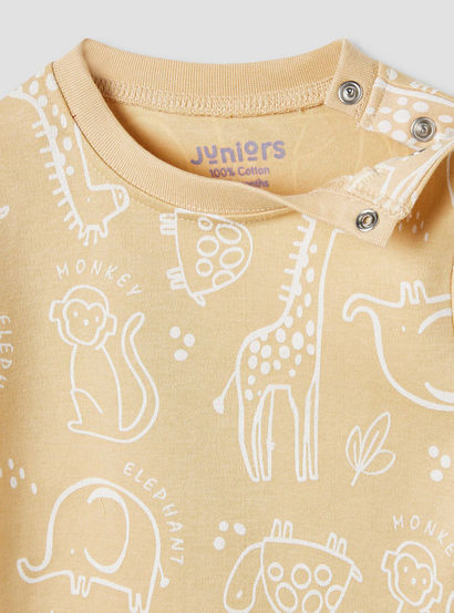 Juniors Lion Print Long Sleeve T-shirt and Pyjama Set-baby-boys-clothing-nightwear-pyjamasets-image-5