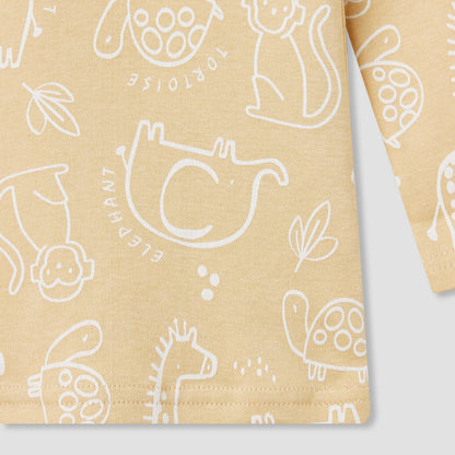 Juniors Lion Print Long Sleeve T-shirt and Pyjama Set
