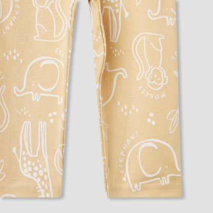 Juniors Lion Print Long Sleeve T-shirt and Pyjama Set
