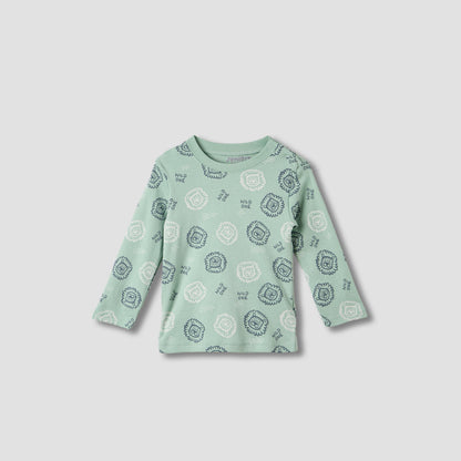 Juniors Lion Print Long Sleeve T-shirt and Pyjama Set